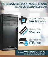Hyper Byte® Office PC - Computer met Intel Quad Core i7 a 3,9 GHz | 32 GB RAM | 1 TB SSD harde schijf | Win 11 Pro 