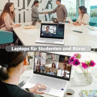 Auusda 14,1 inch Full HD laptop, 8 GB LPDDR4 en 256 GB SSD, 2 TB uitbreidbaar, All Matal Notebook, 3867U Quad-Core, 4K, WiFi, BT4.2, toetsenbord met achtergrondverlichting